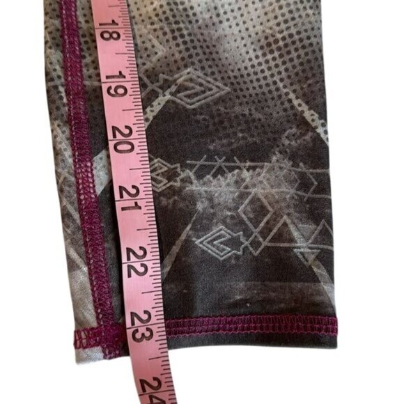 Evolution & Creation Womens Geometric Print Burgundy Leggings Size S - Picture 8 of 8